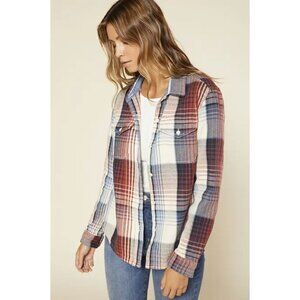 NWT OUTERKNOWN Blanket Shirt XS S Plaid Organic Cotton Shacket Overshirt Jacket